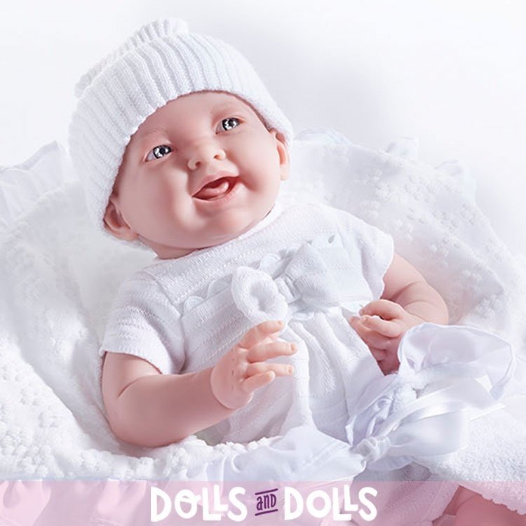 Berenguer Boutique doll 39 cm - 18786 The newborn dressed in white with blanket and accessories