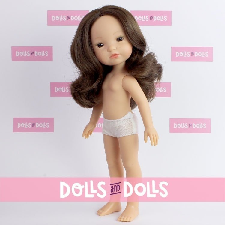 Berjuan doll 35 cm - Boutique dolls - Brown hair Fashion Girl without clothes