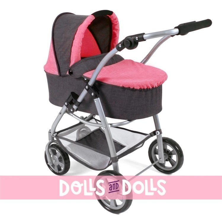 Emotion 2 in 1 doll pram 77 cm - Chair and carrycot combination - Bayer Chic 2000 - Coral-Grey