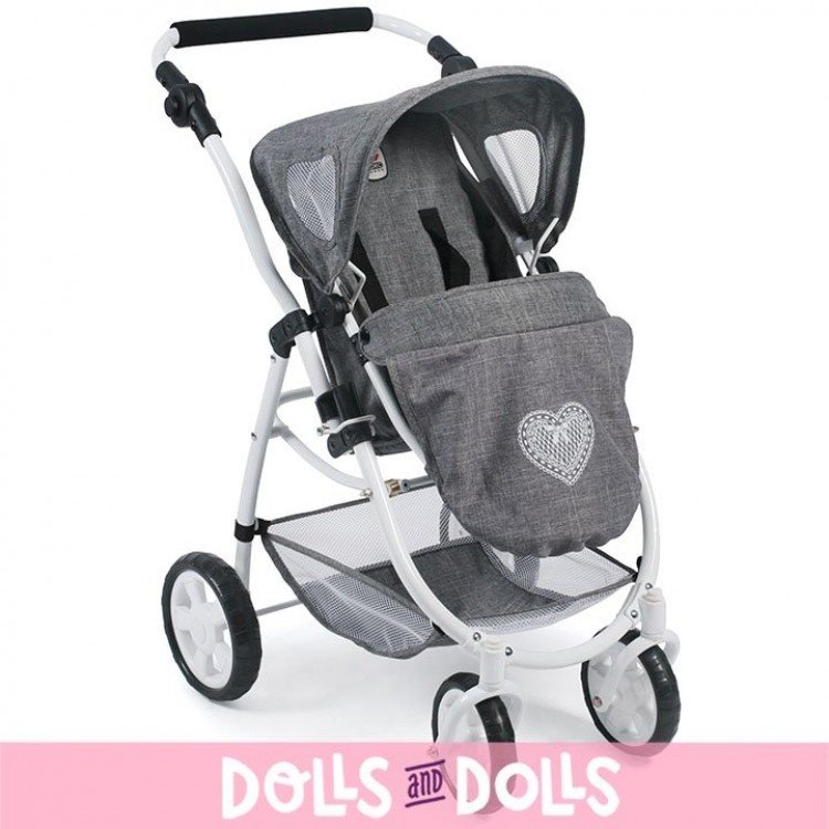 Emotion 2 in 1 doll pram 77 cm - Chair and carrycot combination - Bayer Chic 2000 - Grey denim