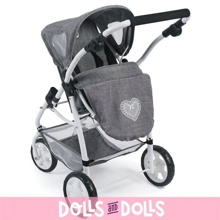 Emotion 2 in 1 doll pram 77 cm - Chair and carrycot combination - Bayer Chic 2000 - Grey denim