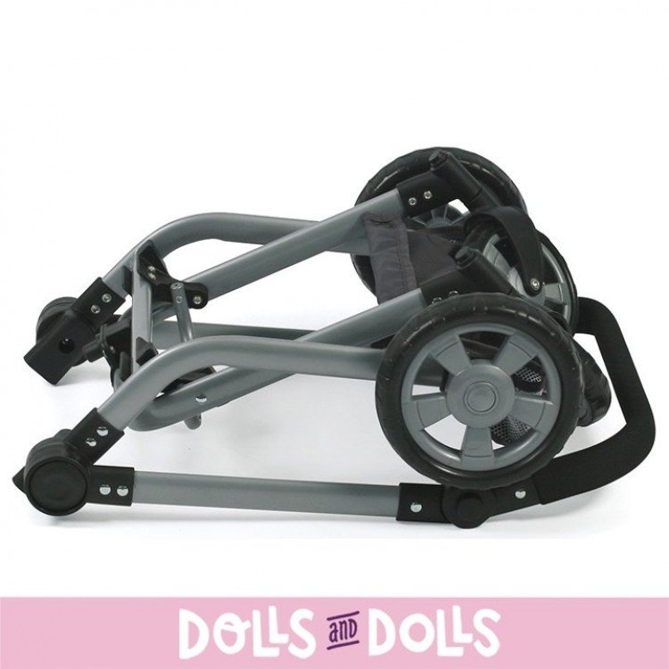 Mika pram 74,5 cm convertible to pushchair for dolls - Bayer Chic 2000 - Grey stars