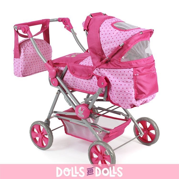 Road Star doll pram 82 cm - Bayer Chic 2000 - Dots Pink