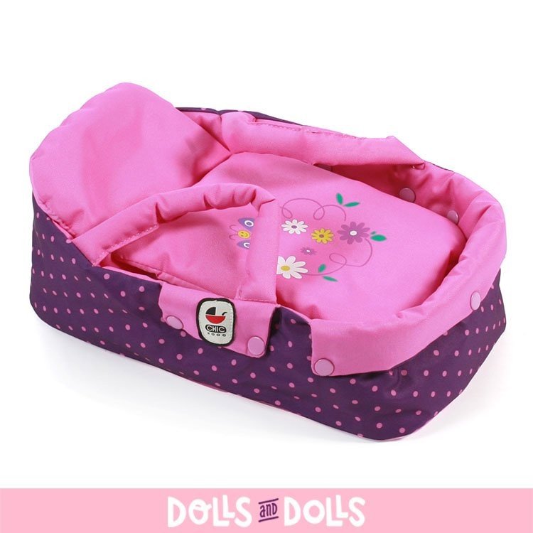 Smarty small pram 57 cm for dolls - Bayer Chic 2000 - Dots Purple Pink