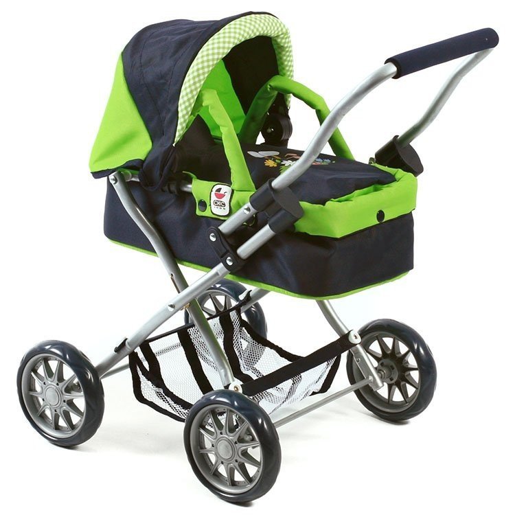 Smarty small pram 57 cm for dolls - Bayer Chic 2000 - Green and Navy