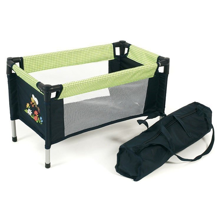 Travel Crib For Dolls To 45 Cm Bayer Chic 2000 Green And Navy