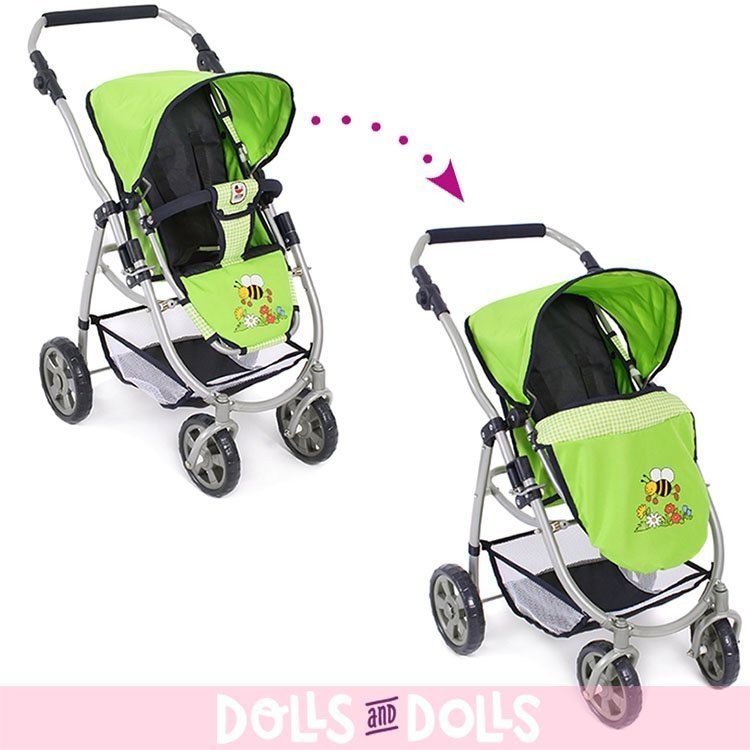 Emotion 2 in 1 doll pram 77 cm - Chair and carrycot combination - Bayer Chic 2000 - Green-bee