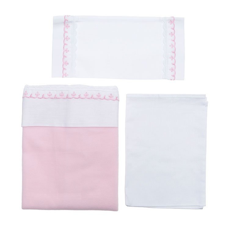 Complements for Así doll - Pink bed sheets and blanket Set