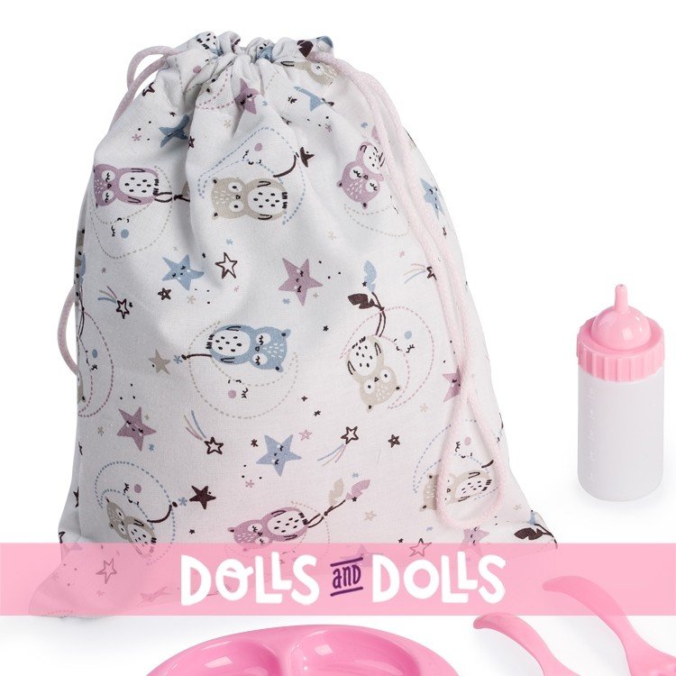 Complements for Así doll 43 cm - Bib and bag set with feeding accessories