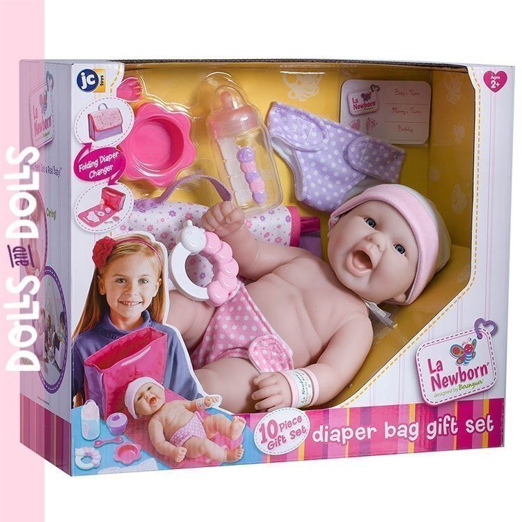Designed by Berenguer doll 33 cm - La Newborn - Diaper bag gift set