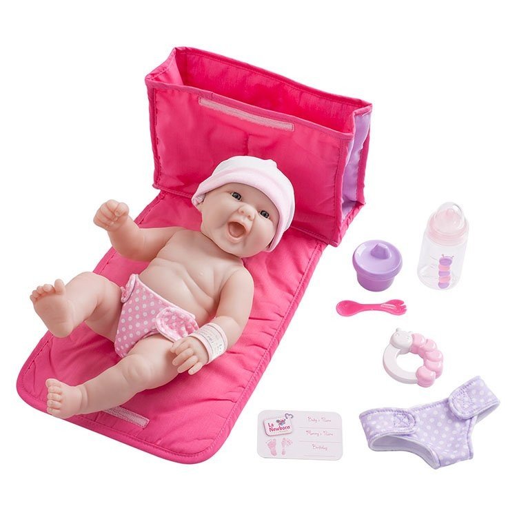 Designed by Berenguer doll 33 cm - La Newborn - Diaper bag gift set