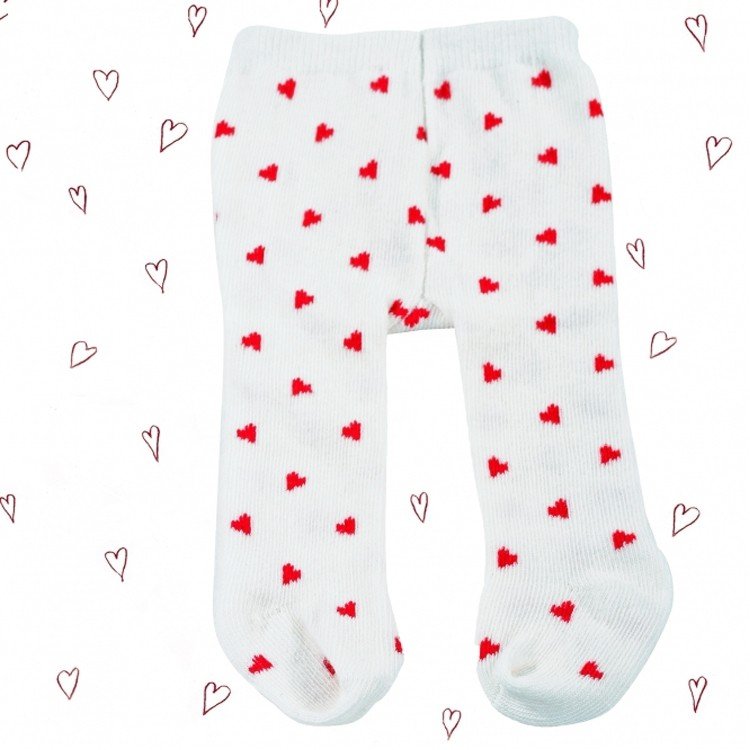 Götz doll Complements 36-50 cm - Off white tights with hearts
