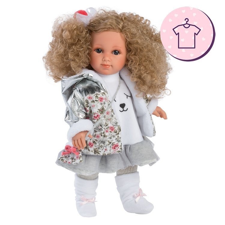 Clothes for Llorens dolls 35 cm - Grey outfit with jacket and booties
