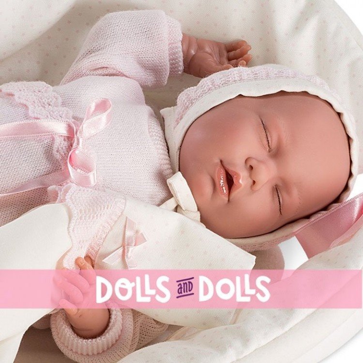 Llorens doll 40 cm - Sleeping Lala with doll carrycot-changer