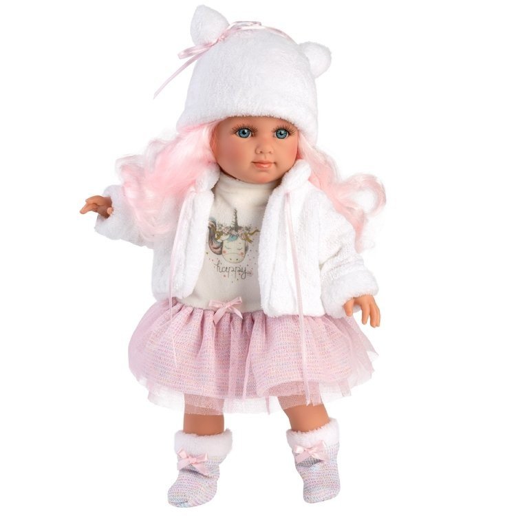 Llorens doll 35 cm - Elena with unicorn dress and jacket