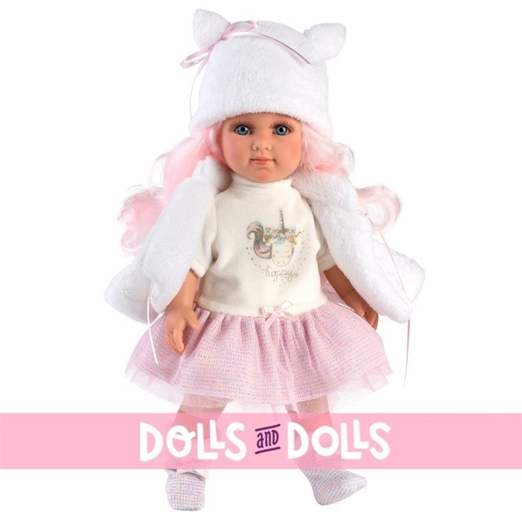 Llorens doll 35 cm - Elena with unicorn dress and jacket