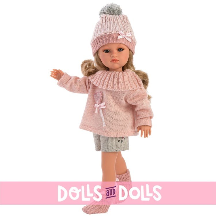 Llorens doll 37 cm - Daniela with pink winter outfit