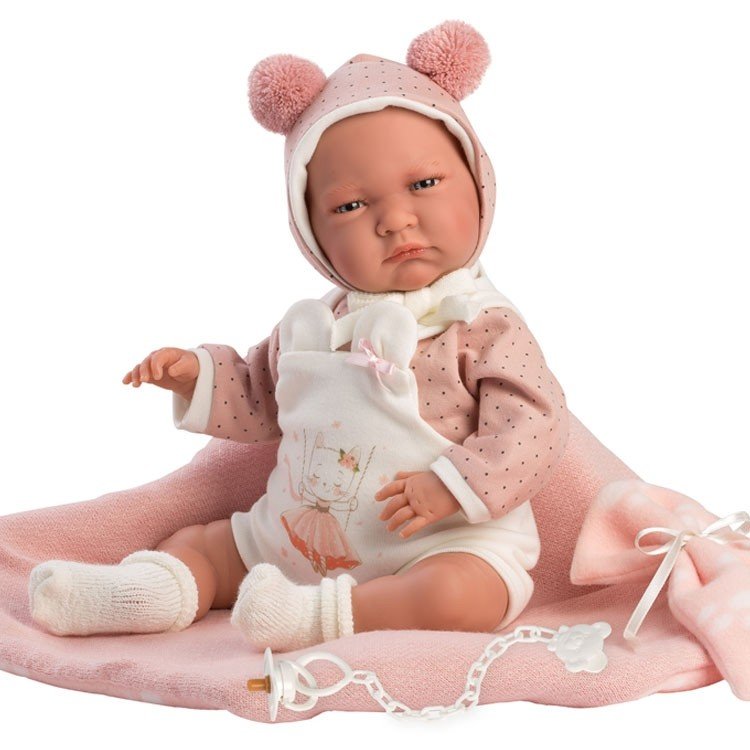 Llorens doll 42 cm - Newborn Crying Lala with blanket