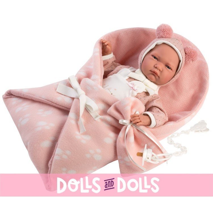 Llorens doll 42 cm - Newborn Crying Lala with blanket