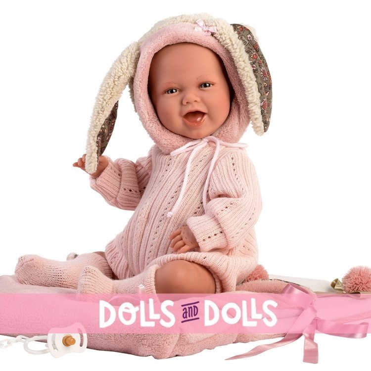 Llorens doll 42 cm - Newborn Mimi Smiles with stroller bag