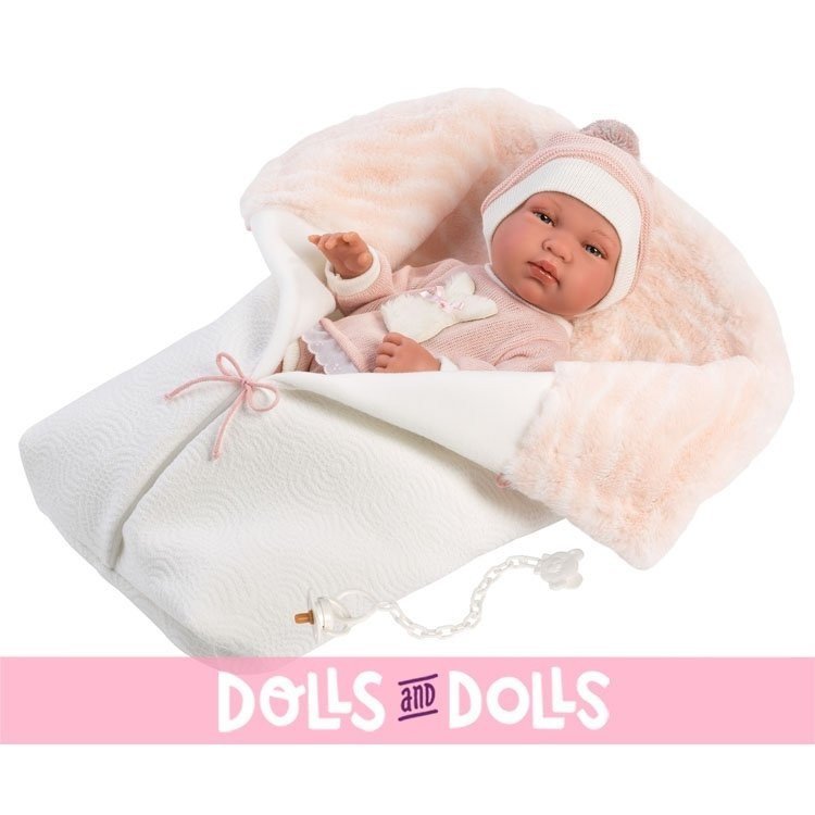 Llorens doll 43 cm - Tina with sleeping bag
