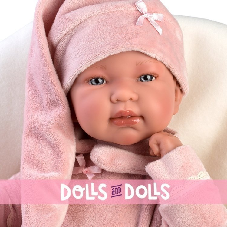 Llorens doll 44 cm - Newborn Crying Tina with sleeping bag