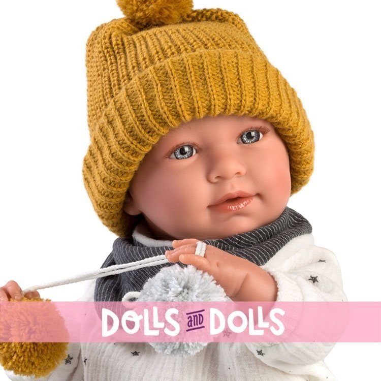 Llorens doll 42 cm - Newborn Crying Mimo with blanket