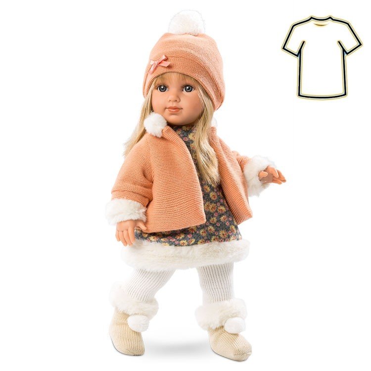 Clothes for Llorens dolls 35 cm - Orange flower printed outfit