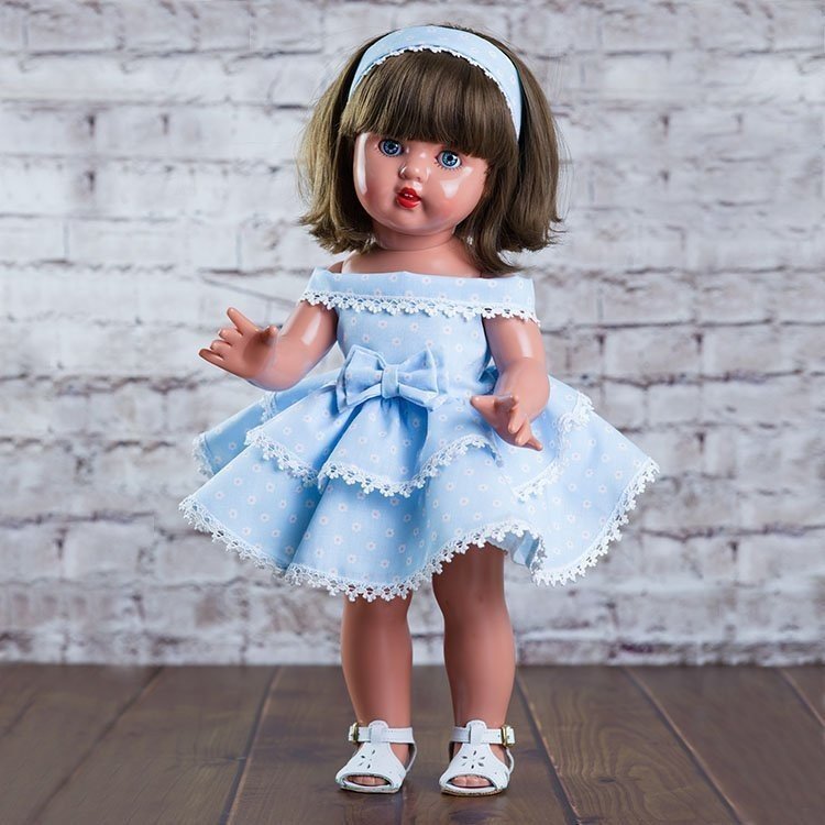 Mariquita Pérez Doll 50 cm - With blue dress with flounces