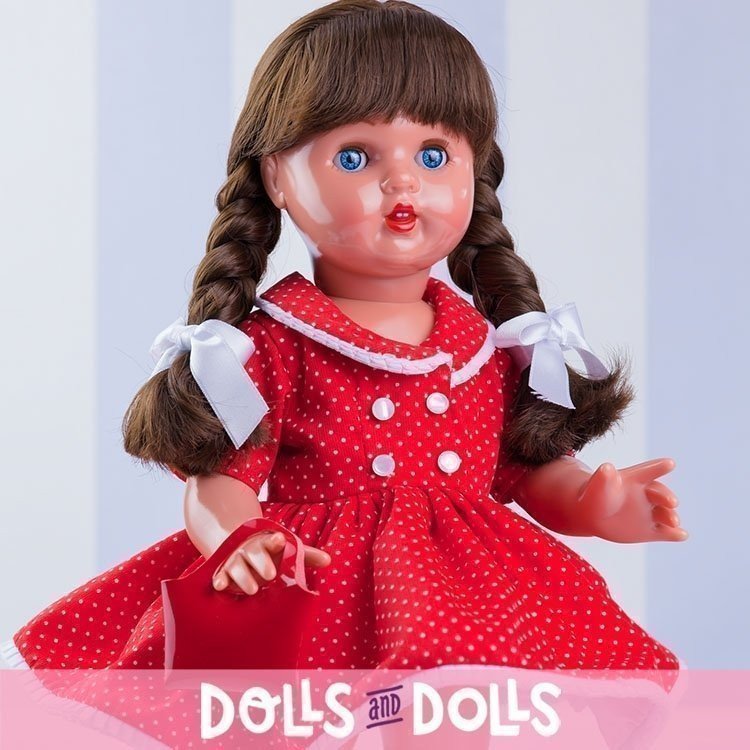 Mariquita Pérez Doll 50 cm - With red dress with white spots
