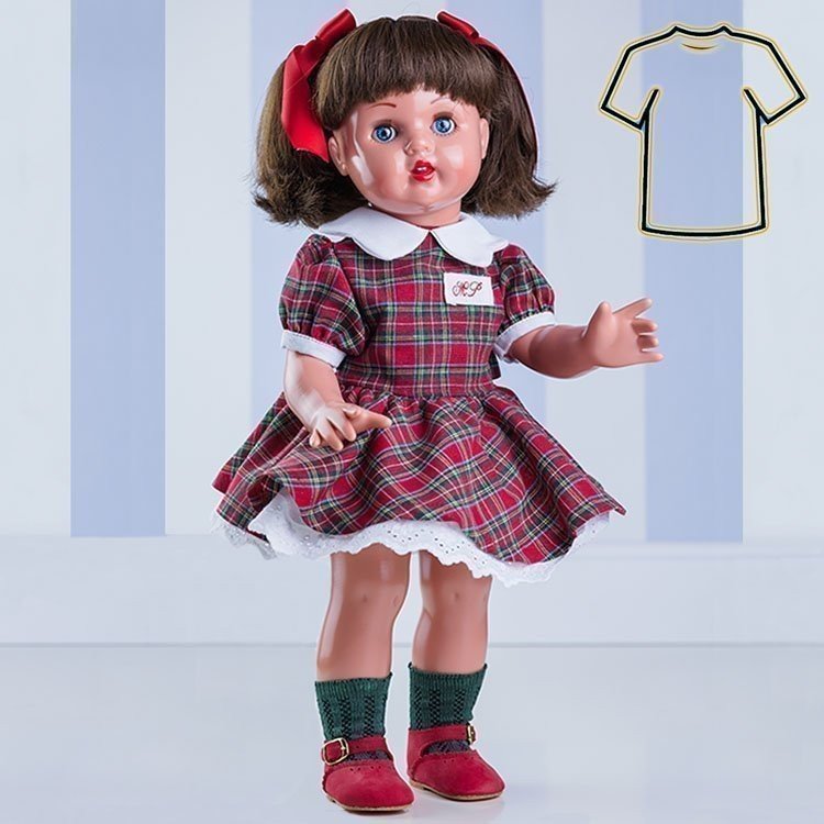 Outfit for Mariquita Pérez doll 50 cm - Red and green Scottish set