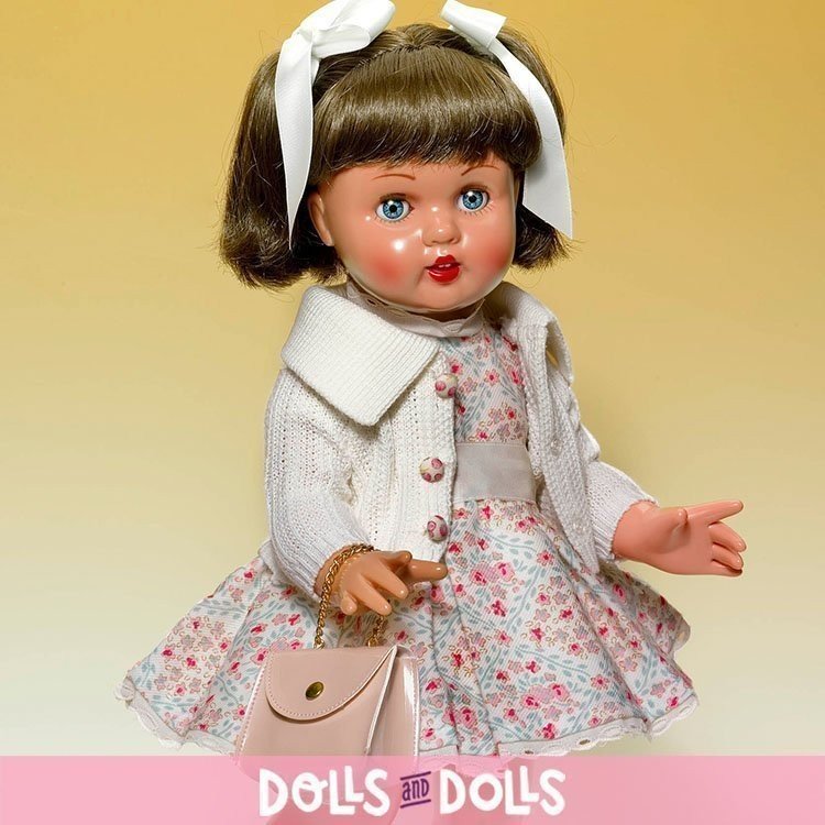 Mariquita Pérez doll 50 cm - Flowers printed dress with beige jacket