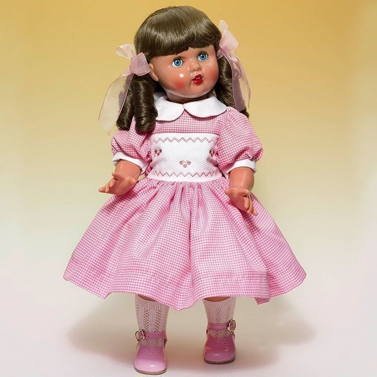 Mariquita Pérez doll 50 cm - Special pink dress checkered