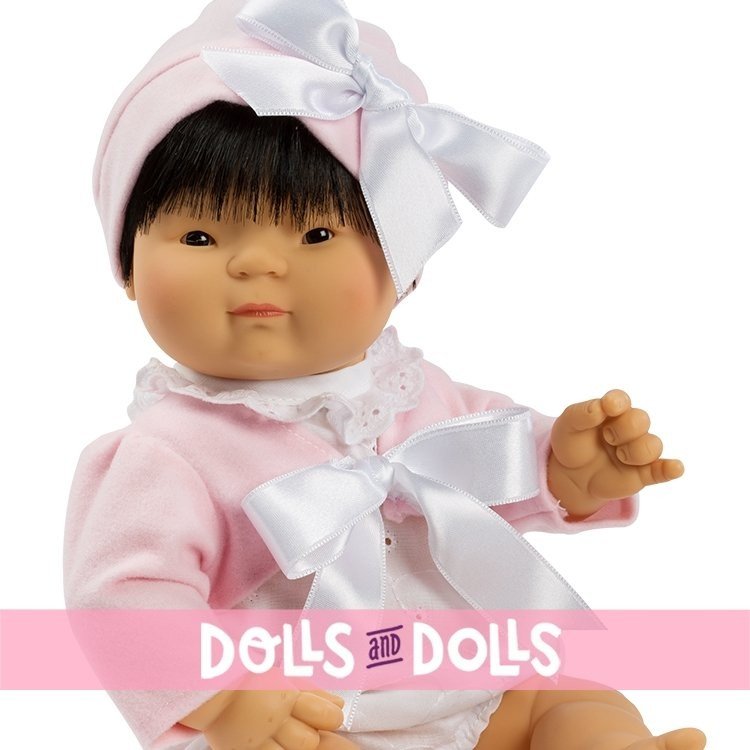 Así doll 36 cm - Chinín with white romper with pink jacket