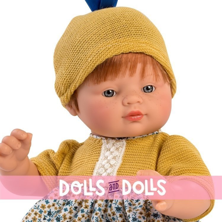 Así doll 36 cm - Guille with blue and mustard flower romper