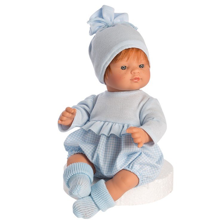Así doll 36 cm - Guille with light-blue vichy romper with chest