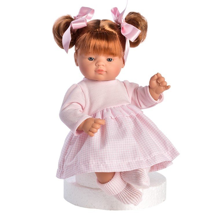 Así doll 36 cm - Guille with pink vichy dress with chest