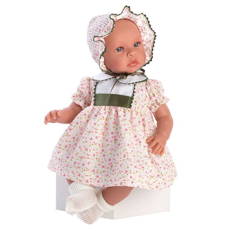 Así doll 46 cm - Leo with pink flowers printed dress and green details
