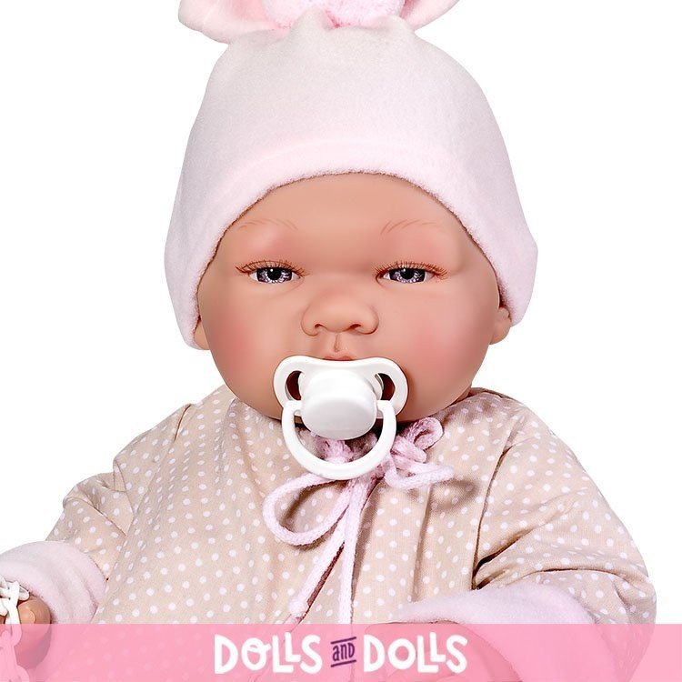 Así doll 43 cm - Maria with pink and beige reversible jacket