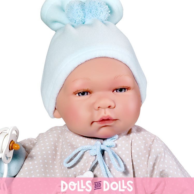 Así doll 43 cm - Pablo with blue and beige reversible jacket