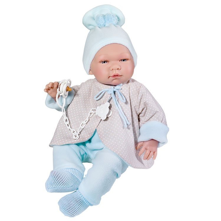 Así doll 43 cm - Pablo with blue and beige reversible jacket