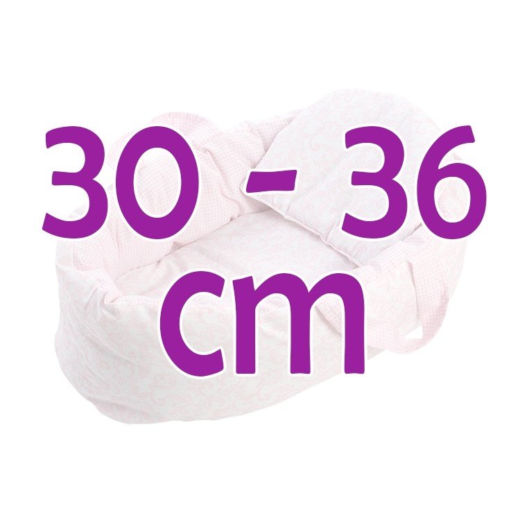 Así doll Complements 30 to 36 cm - Pink cachemir two-sided carrycot