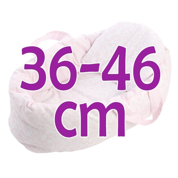 Así doll Complements 36 to 46 cm - Pink cachemir two-sided carrycot