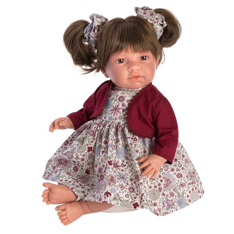 Así doll 46 cm - Noor with maroon flowered dress and jacket