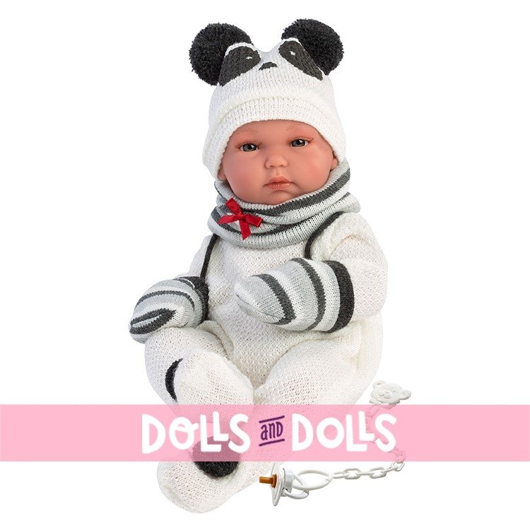 Llorens doll 35 cm - Bimba panda with sleeping bag