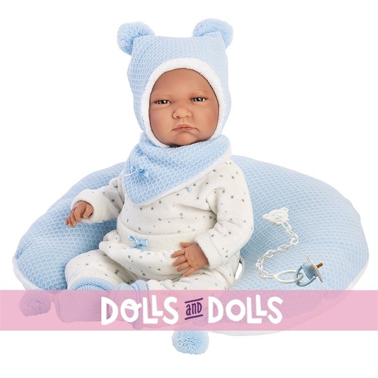 Llorens doll 42 cm - Crying Lalo with light-blue moon