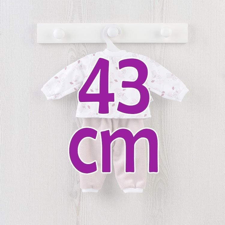 Outfit for Así doll 43 cm - Pink elephant pajamas for María doll