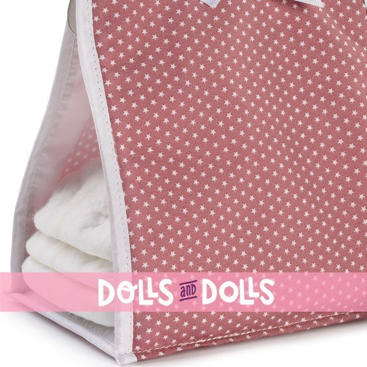 Complements for Así doll - Pink harper diaper holder with white stars