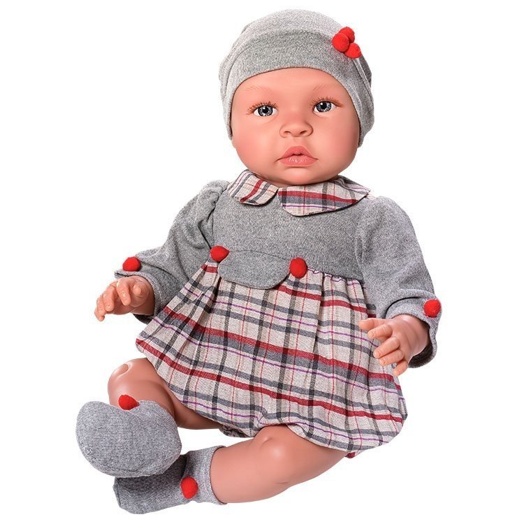 Así doll 46 cm - Leo with Scotch rompers red and grey