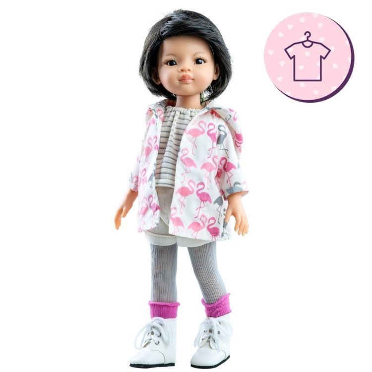 Outfit for Paola Reina doll 32 cm - Las Amigas - Candy flamingos outfit